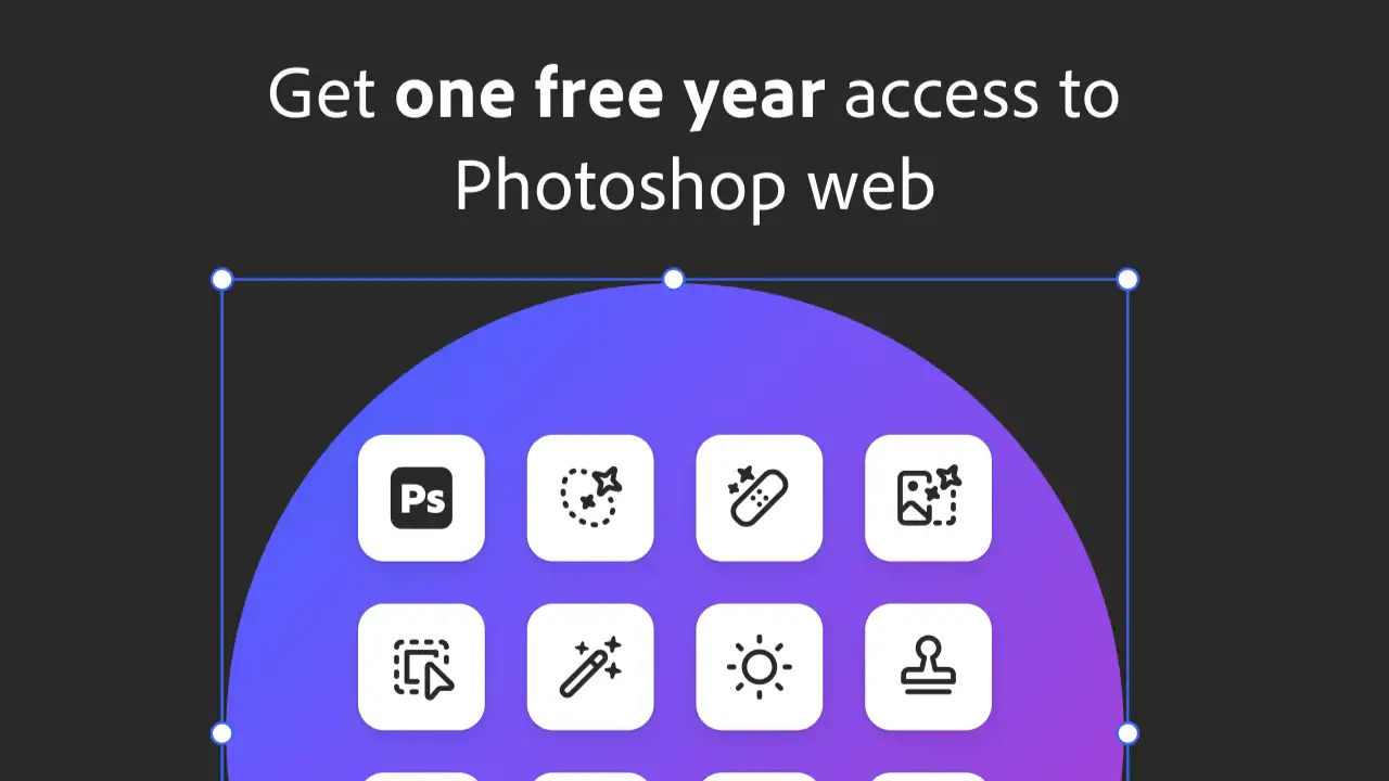 1 Year Photoshop Web is Free